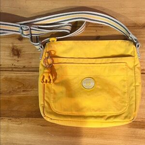 Kipling yellow Syro nylon crossbody bag